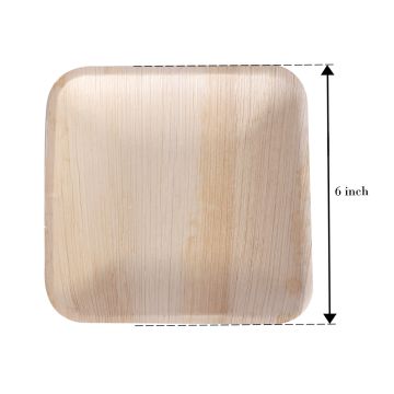 Premium Palm Leaf - 6 In Square Plate
