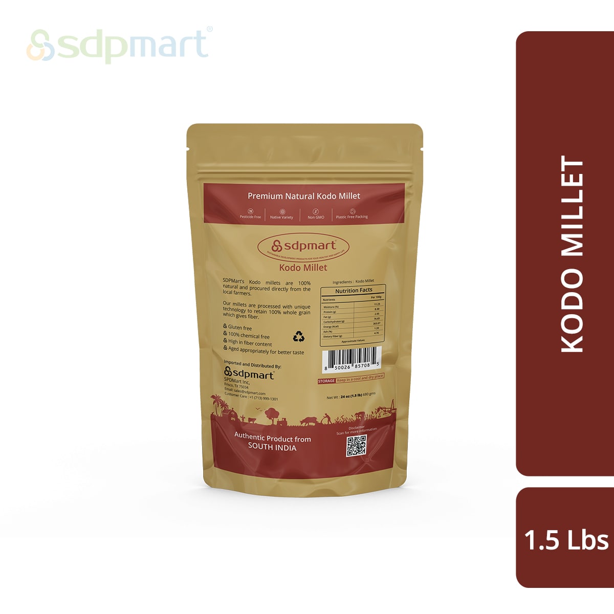COMBO6 - SDPMart Premium Millet (Unpolished) 1.5 LB X 5 Pack