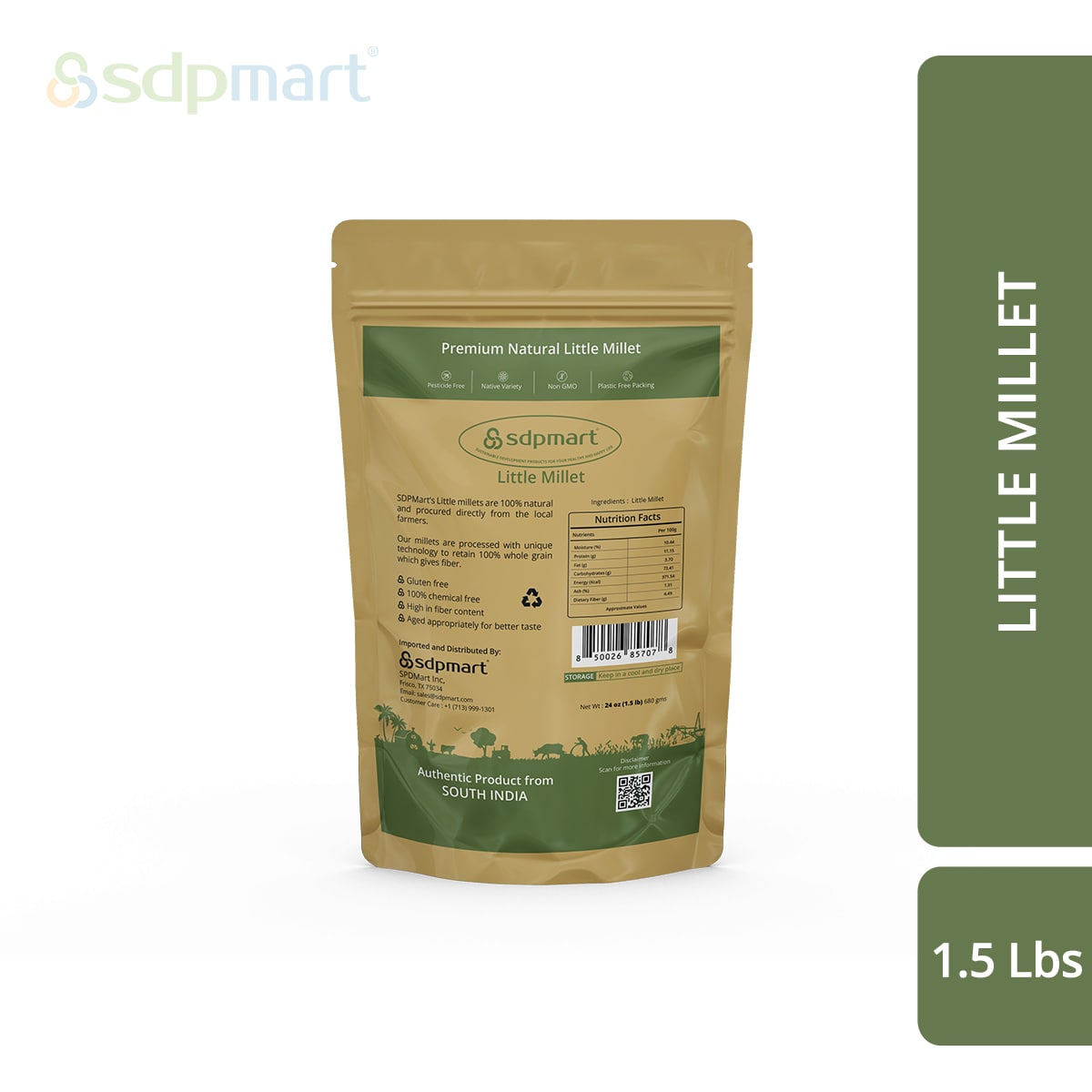 COMBO6 - SDPMart Premium Millet (Unpolished) 1.5 LB X 5 Pack