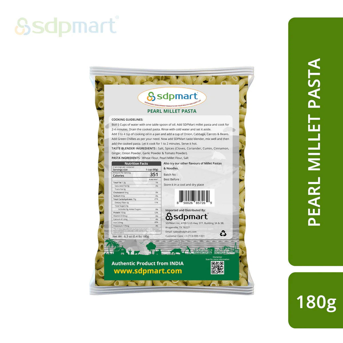 SDPMART PEARL MILLET PASTA 180G