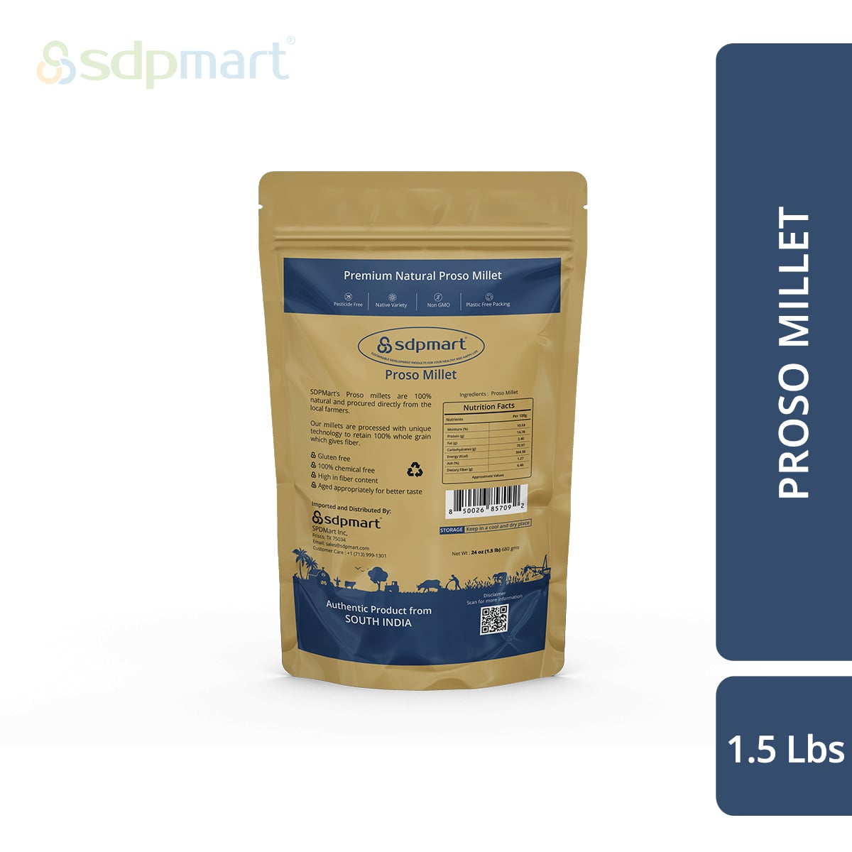 COMBO6 - SDPMart Premium Millet (Unpolished) 1.5 LB X 5 Pack
