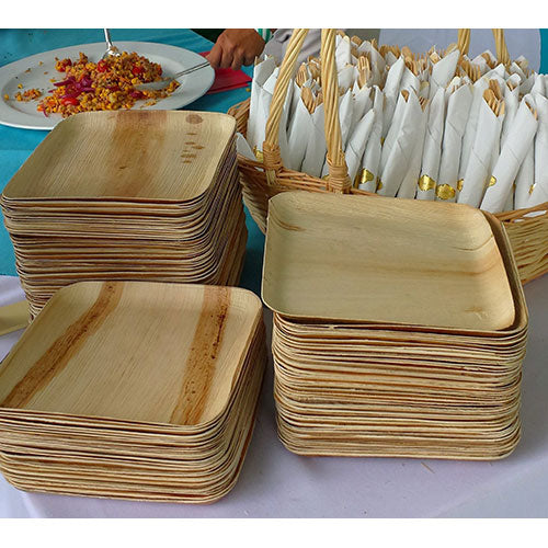 Premium Palm Leaf Plate - Square Plates/Rectangle Tray (25 count)
