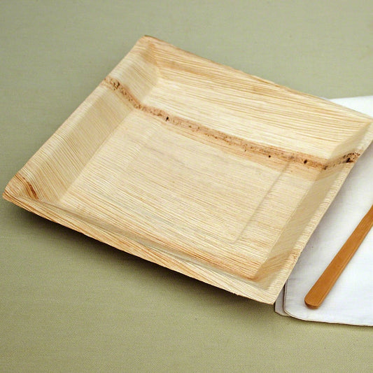 Premium Palm Leaf Plate - Square Plates/Rectangle Tray (25 count)