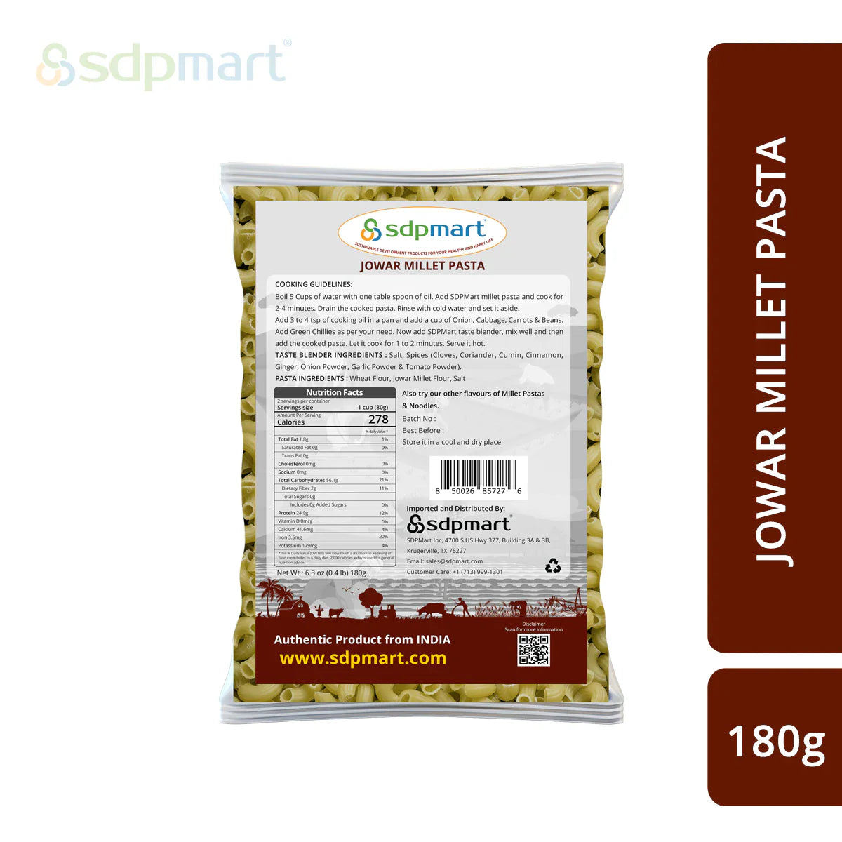 SDPMART JOWAR MILLET PASTA 180G