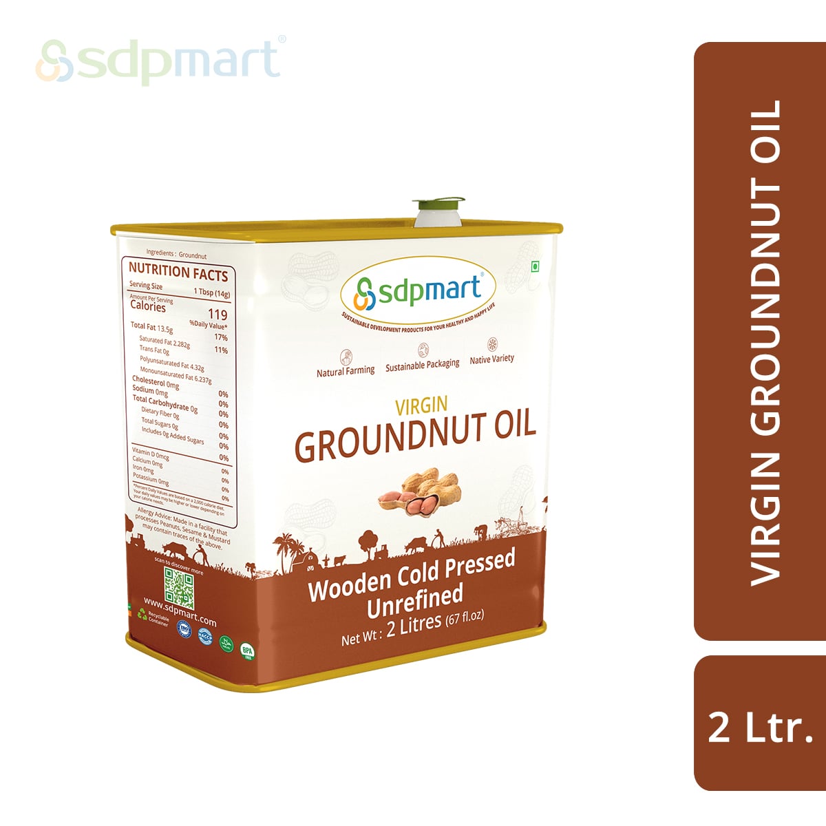 Peanut Oil (Wooden Cold pressed Virgin Oil)