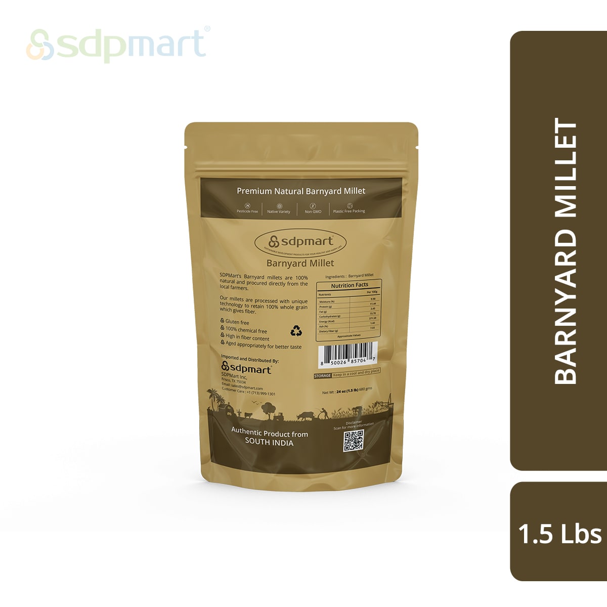 SDPMart Premium Barnyard Millet (Unpolished) 1.5 LB (Kuthiravali/Jhangora)
