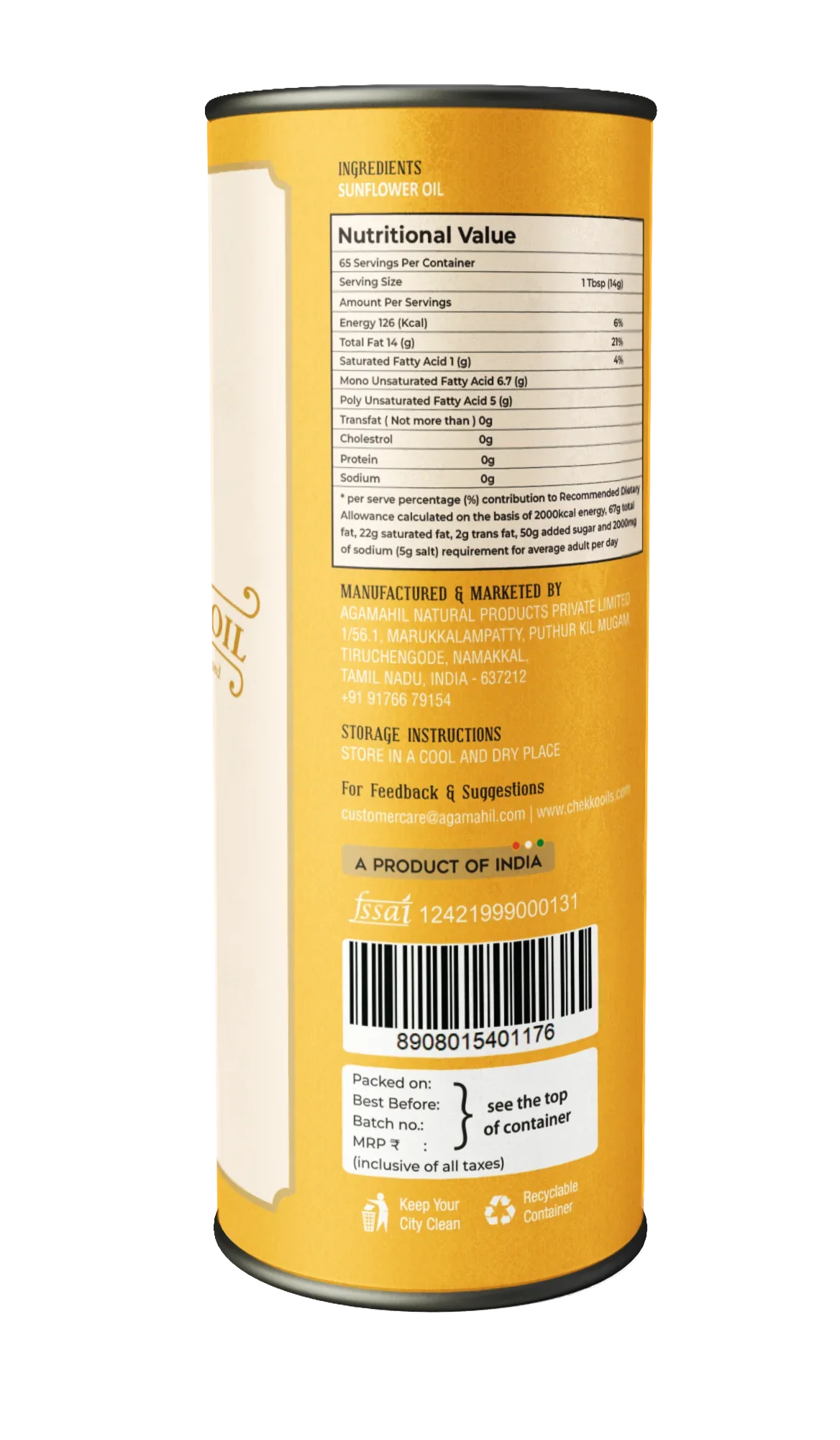 Cold Pressed Virgin Sunflower Oil